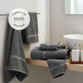 Set 4 prosoape de baie, densitate 600 gr/mp, bumbac 100%, 50x90cm, gri