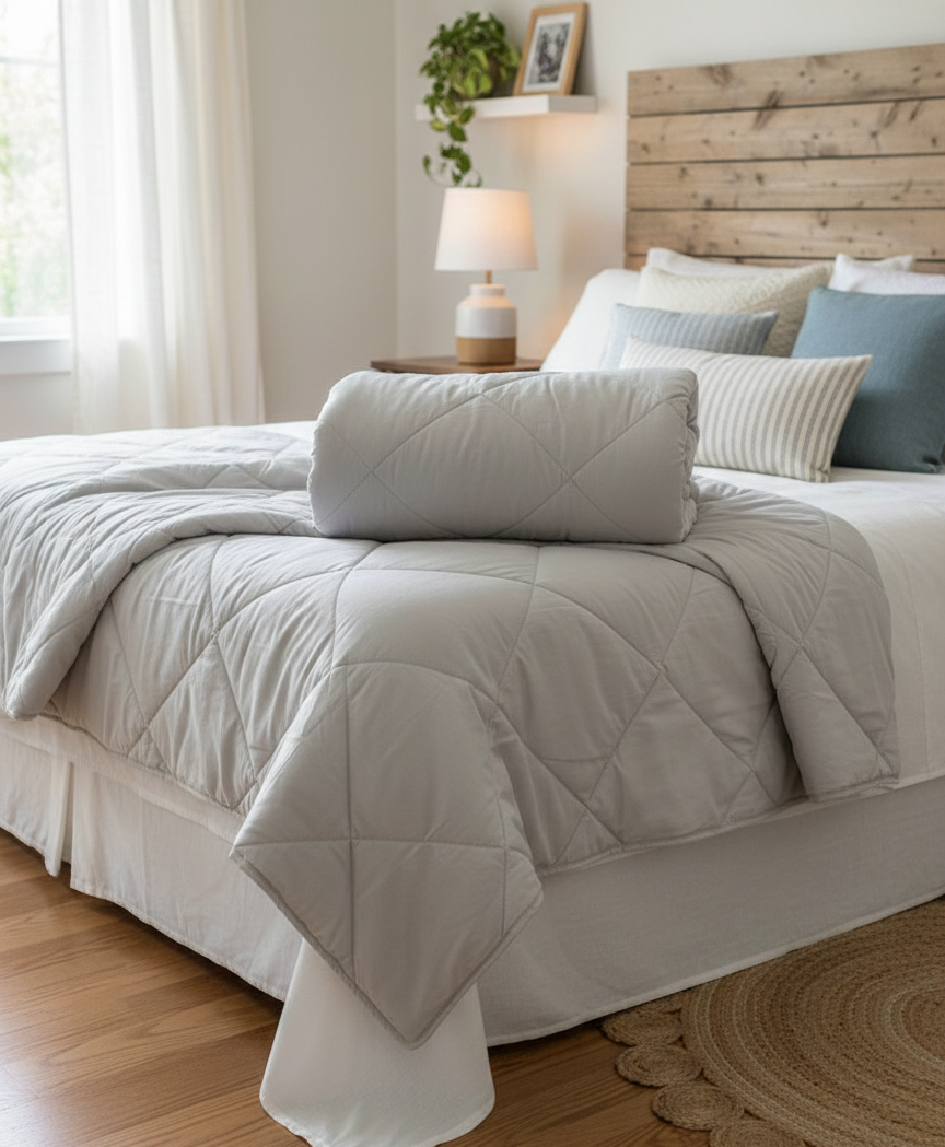 Pilota din Lână Merino Premium 200×220 cm, 700 g/mp, 4 anotimpuri, alb