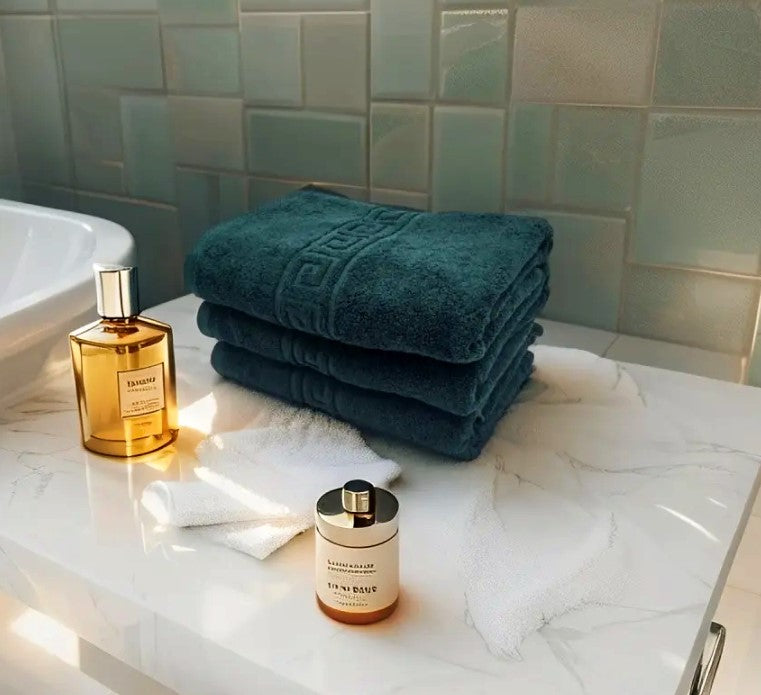 Set 3 Prosoape de baie, bumbac 100%, model Greek border