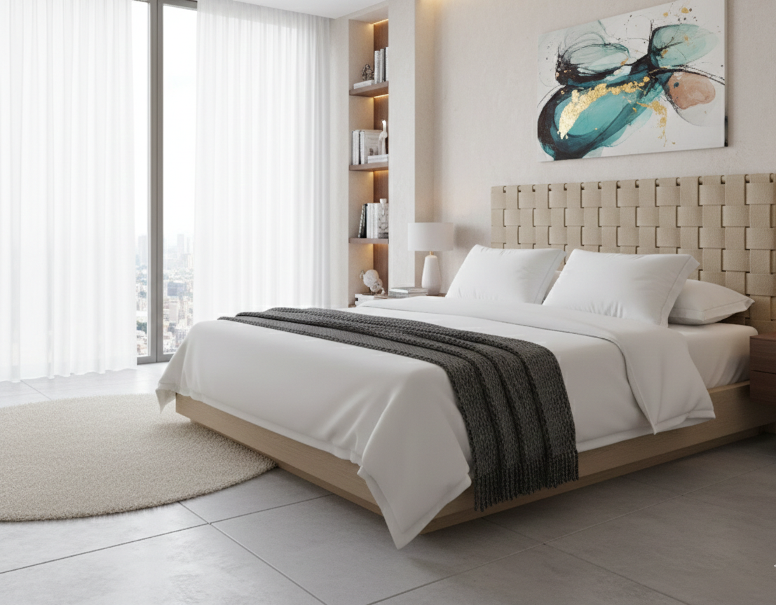 Lenjerie hotelieră din bumbac, alb, King Size