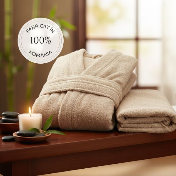 Set  cadou  2 prosoape de baie si halat