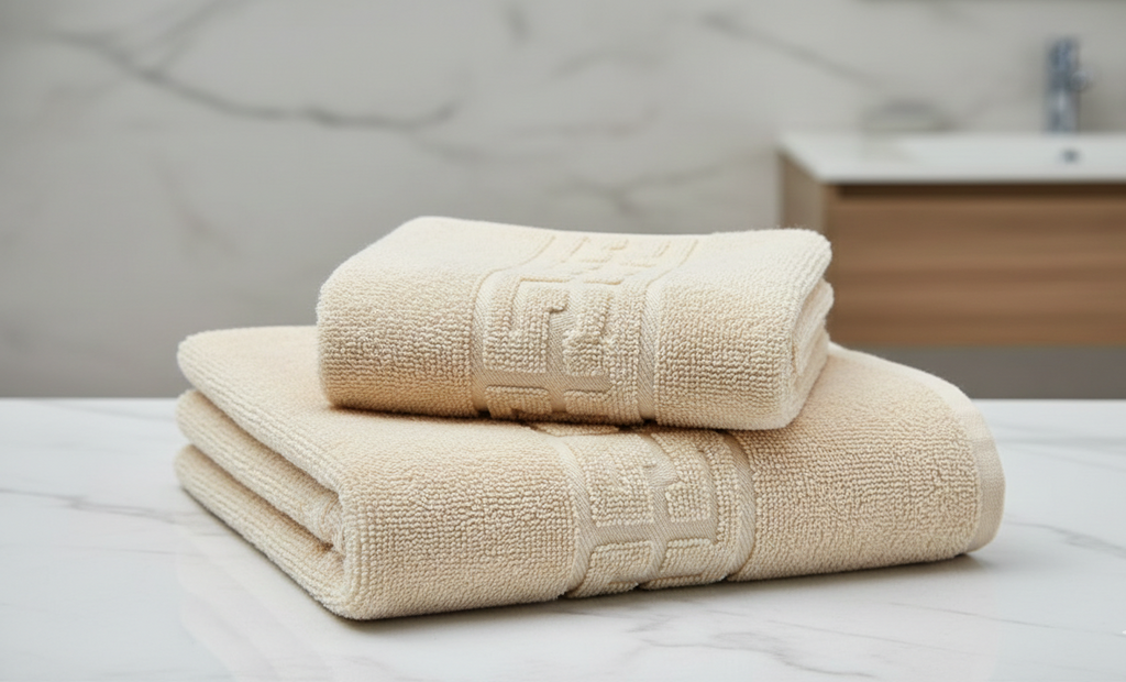 Prosop de baie premium, bumbac 100%, model Greek border