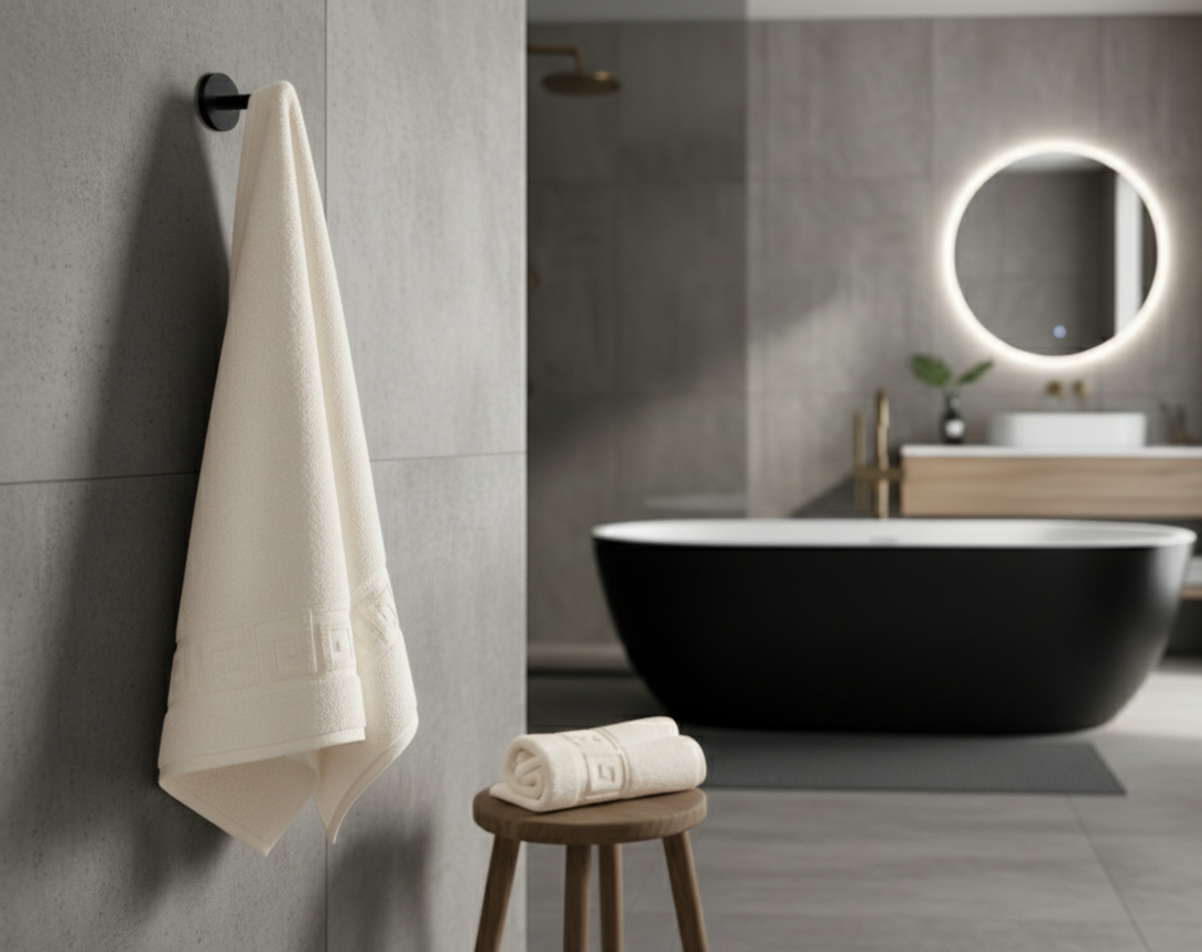 Set 3 Prosoape de baie, bumbac 100%, model Greek border