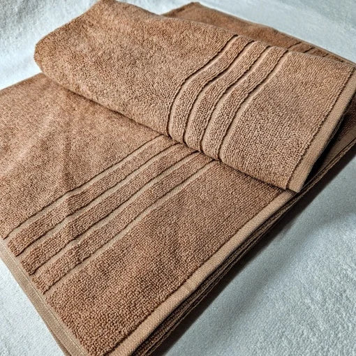 Set 4 prosoape de baie, densitate 500gr/mp, bumbac 100%, 50x90cm, maro