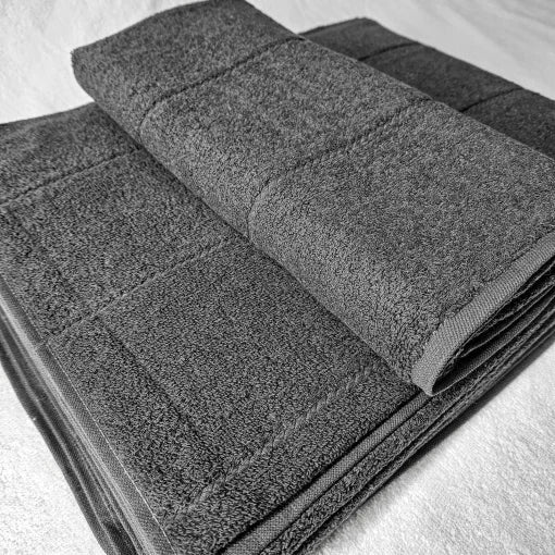 Set 4 prosoape de baie, densitate 600 gr/mp, bumbac 100%, 50x90cm, gri