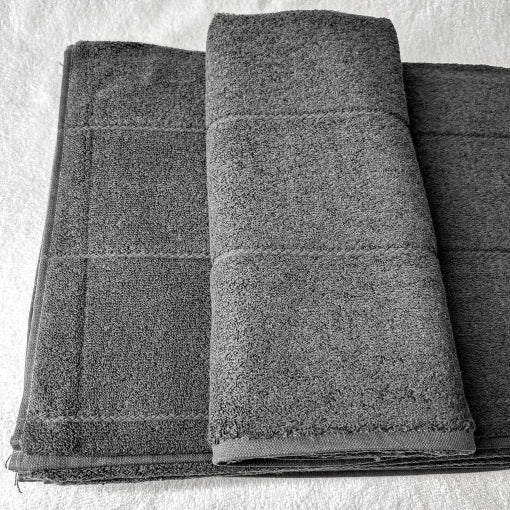 Set 4 prosoape de baie, densitate 600 gr/mp, bumbac 100%, 50x90cm, gri