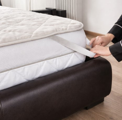 Protecție Premium de saltea din Lână Merino 650 g/mp, alb